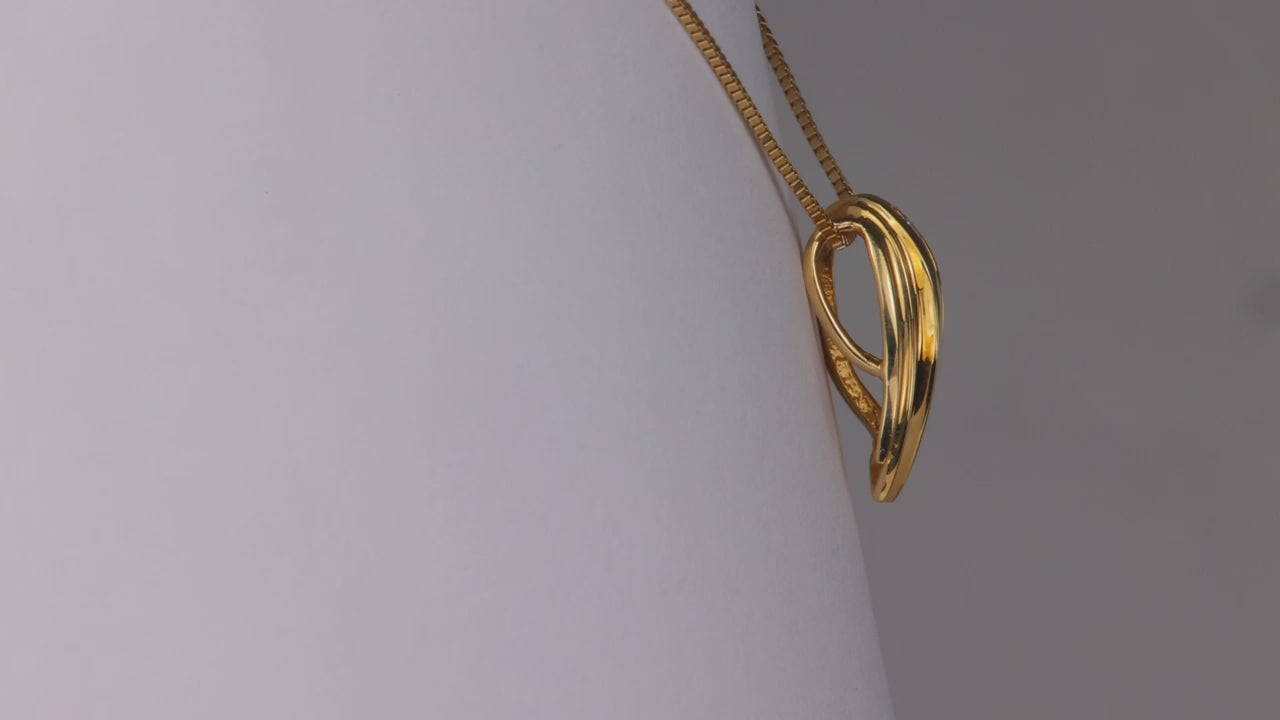 14K Yellow Gold Slide Pendant With Cubic Zirconia