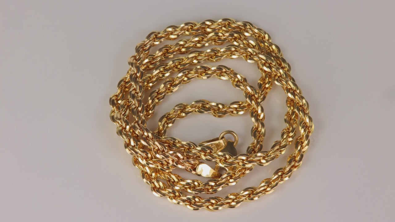 14K Yellow Gold Rope Chain 16"