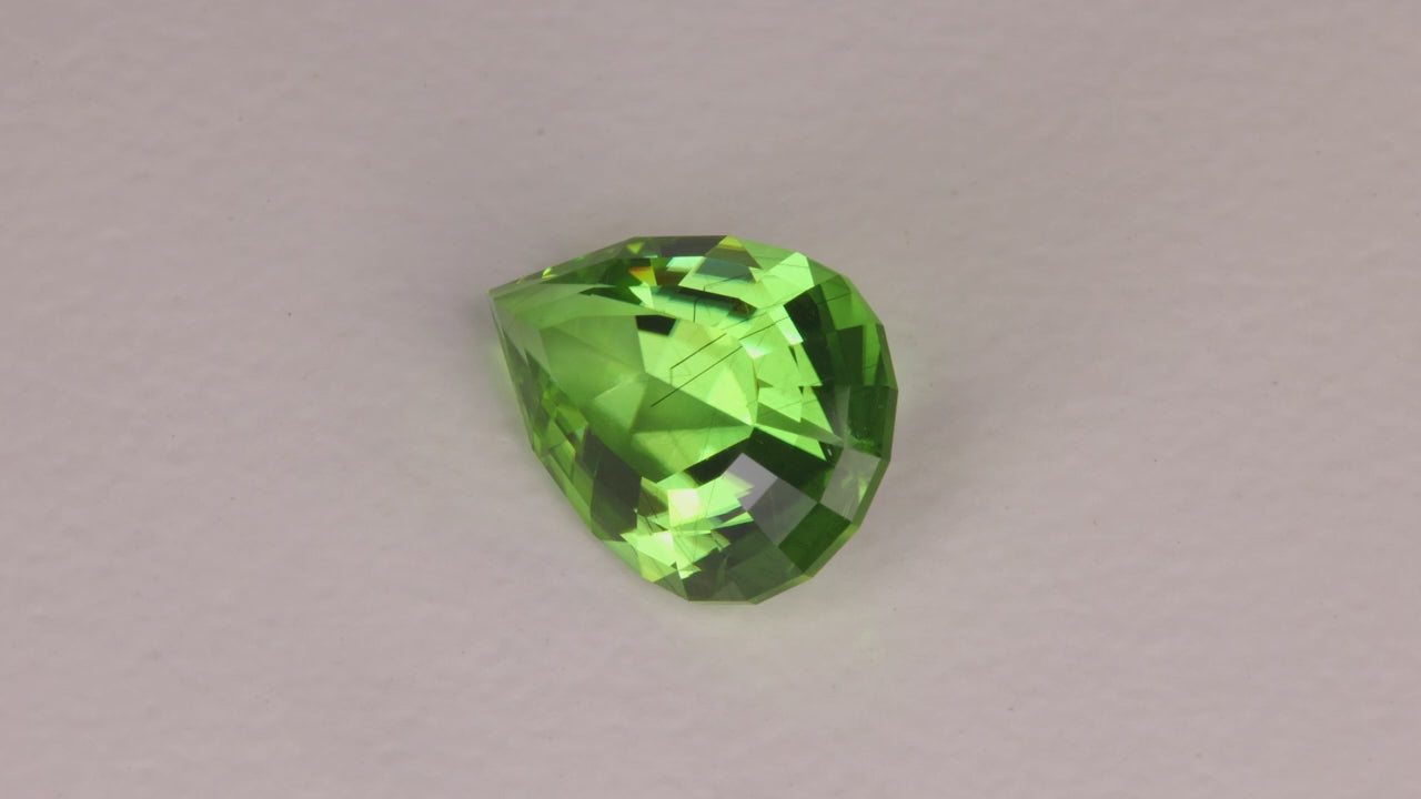 Pear Shape Brilliant Cut Peridot 18.23 Carats