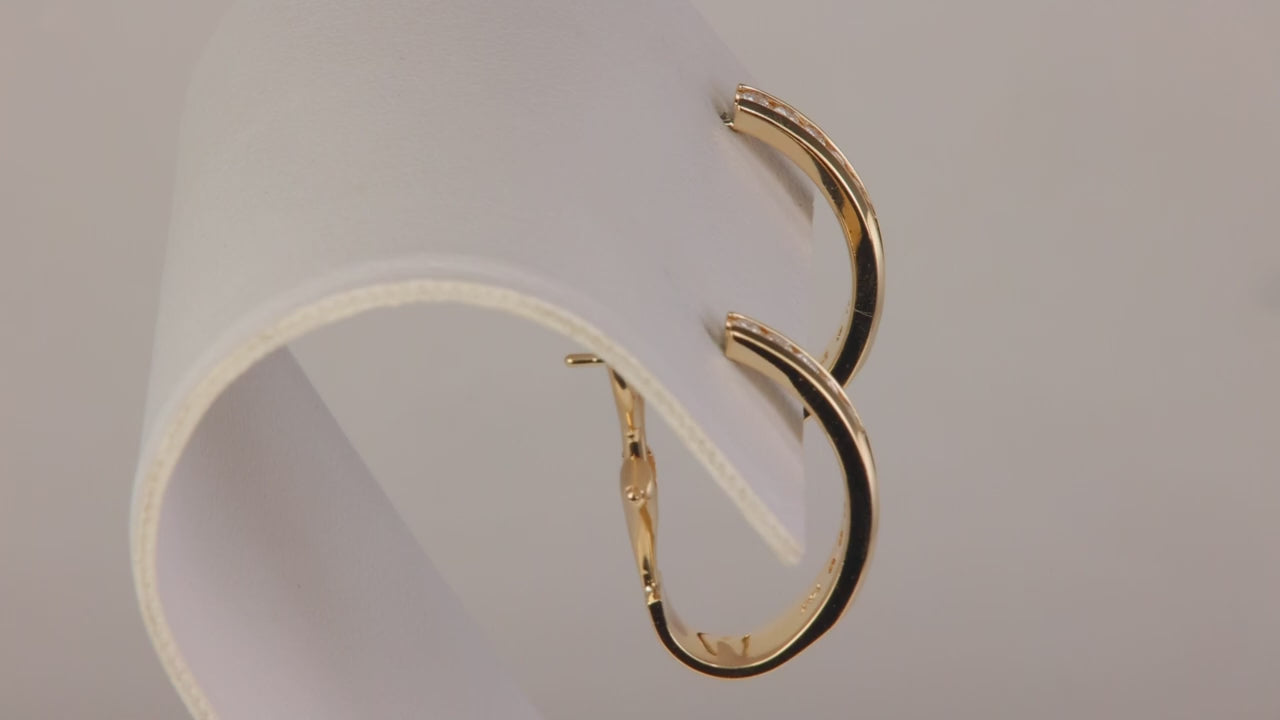 14K Yellow Gold Diamond Hinged Back Earrings .50cts