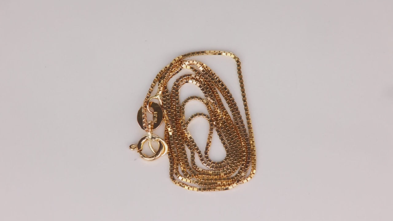 14K Yellow Gold Box Link Chain 14"