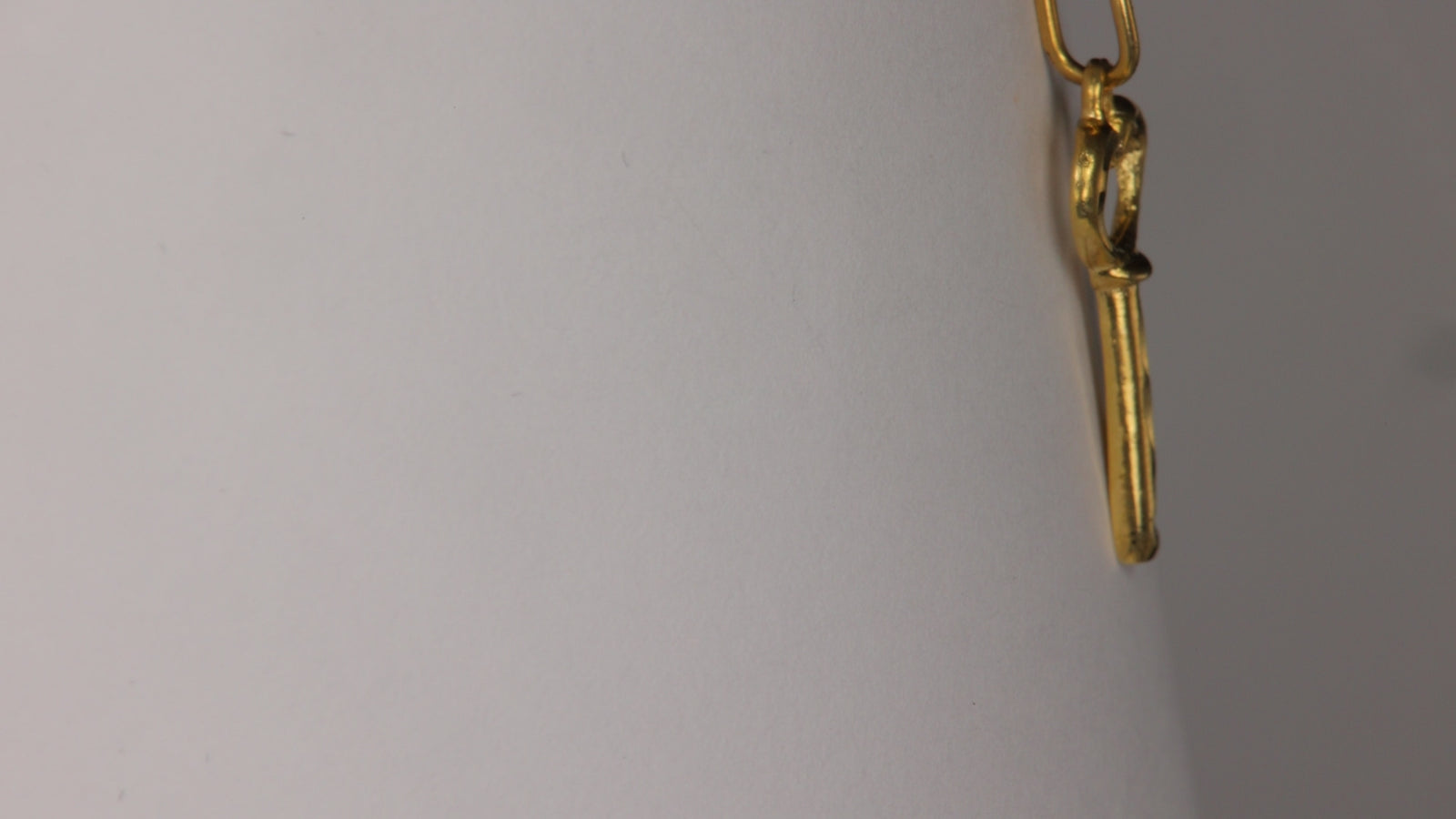 14K Yellow Gold Heart Key Pendant