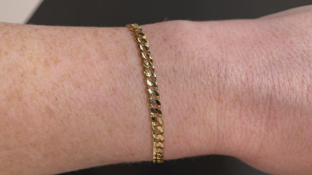 14K Yellow Gold Curb Link Bracelet