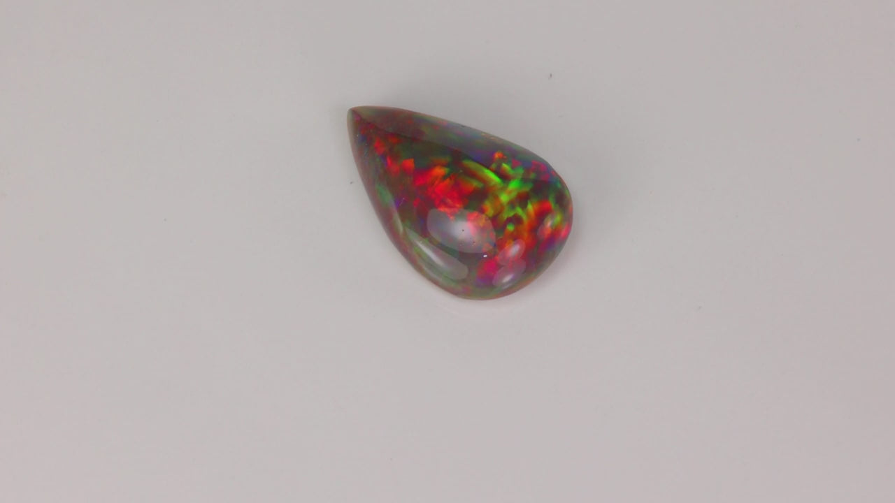 Pear Shape Cabochon Cut Black Opal 5.01 Carats