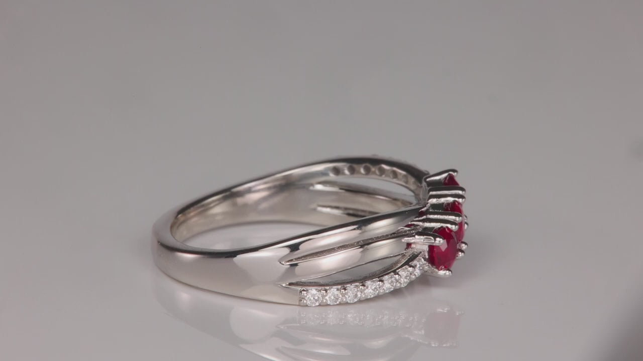 Platinum Ruby and Diamond Ring by Christopher Michael .56cts