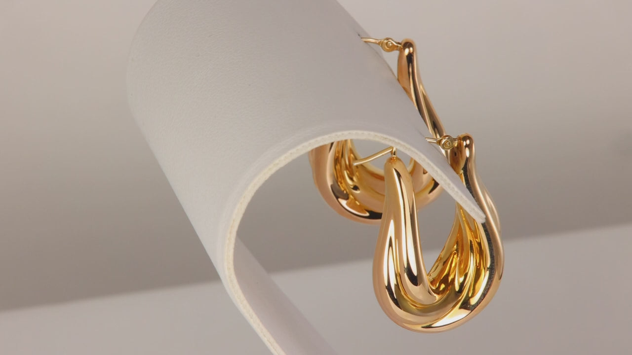 14K Yellow Gold Tubular Twist Style Earrings