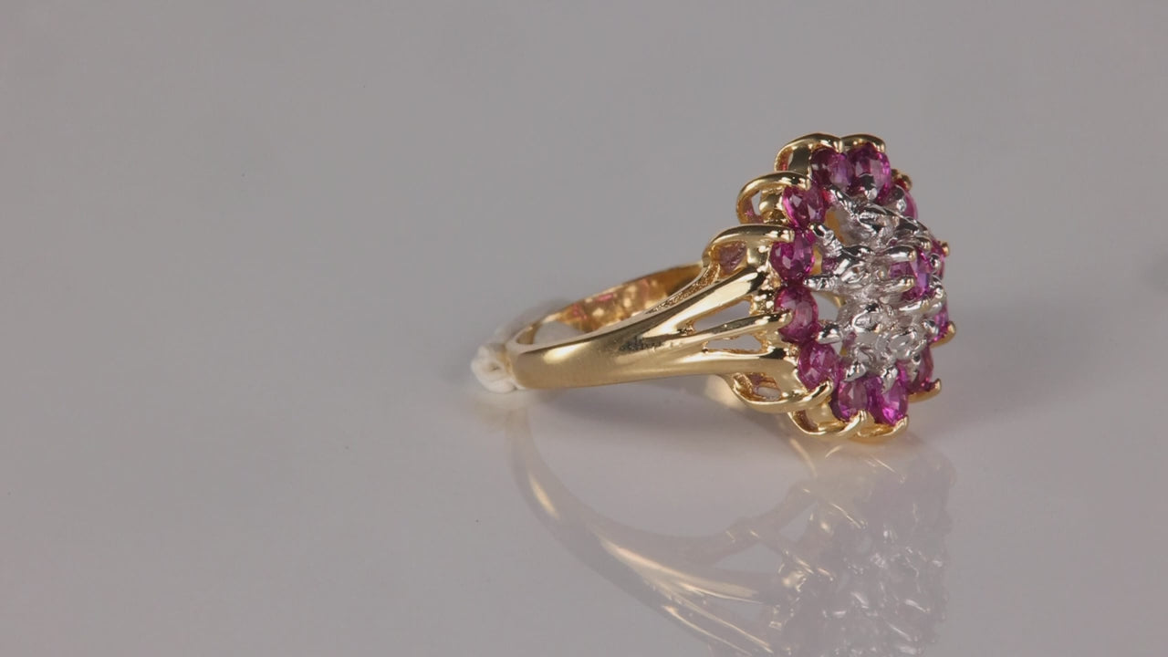 14K Yellow Gold Ruby and Diamond Accent Ring 1.00cts