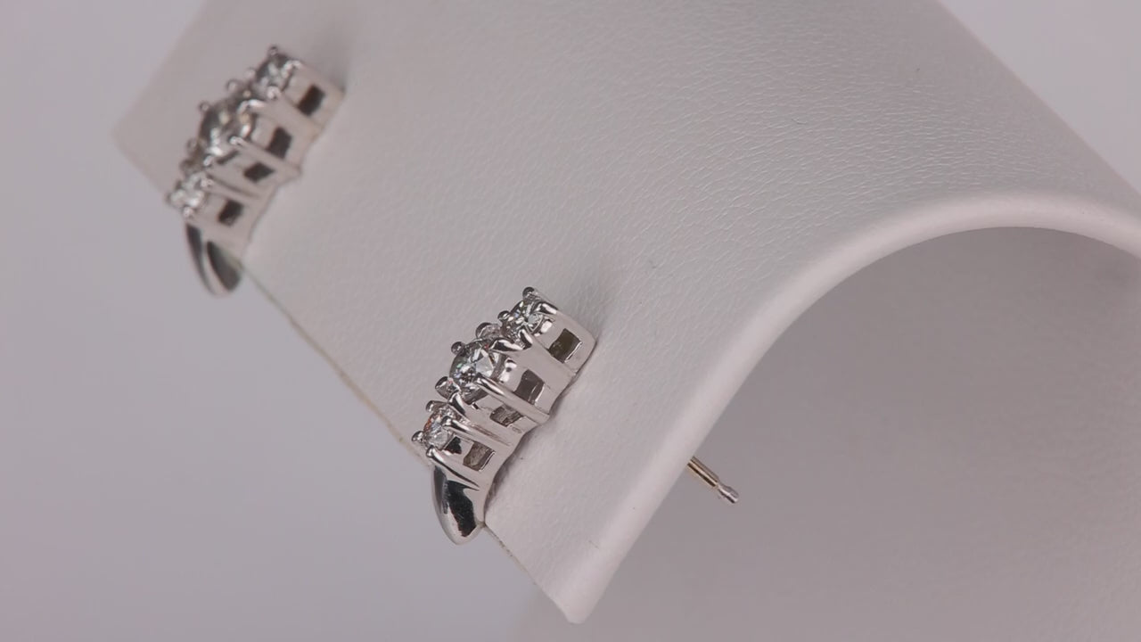 14K White Gold Diamond Earrings .46cts