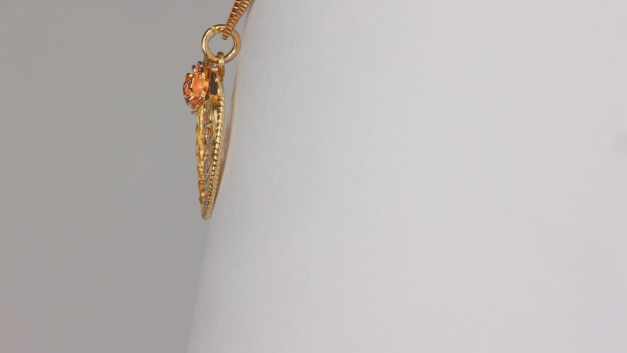 14K Yellow and Rose Gold "I Love You" Heart Pendant