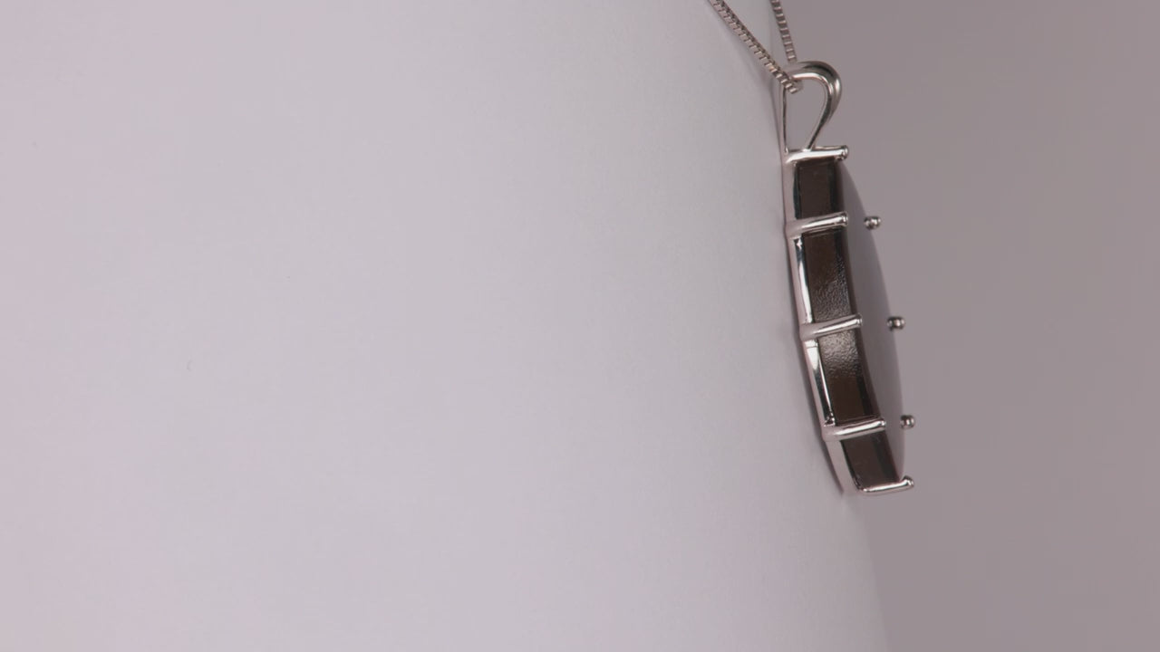 14K White Gold Freeform Ammolite Pendant 19.25 Carats