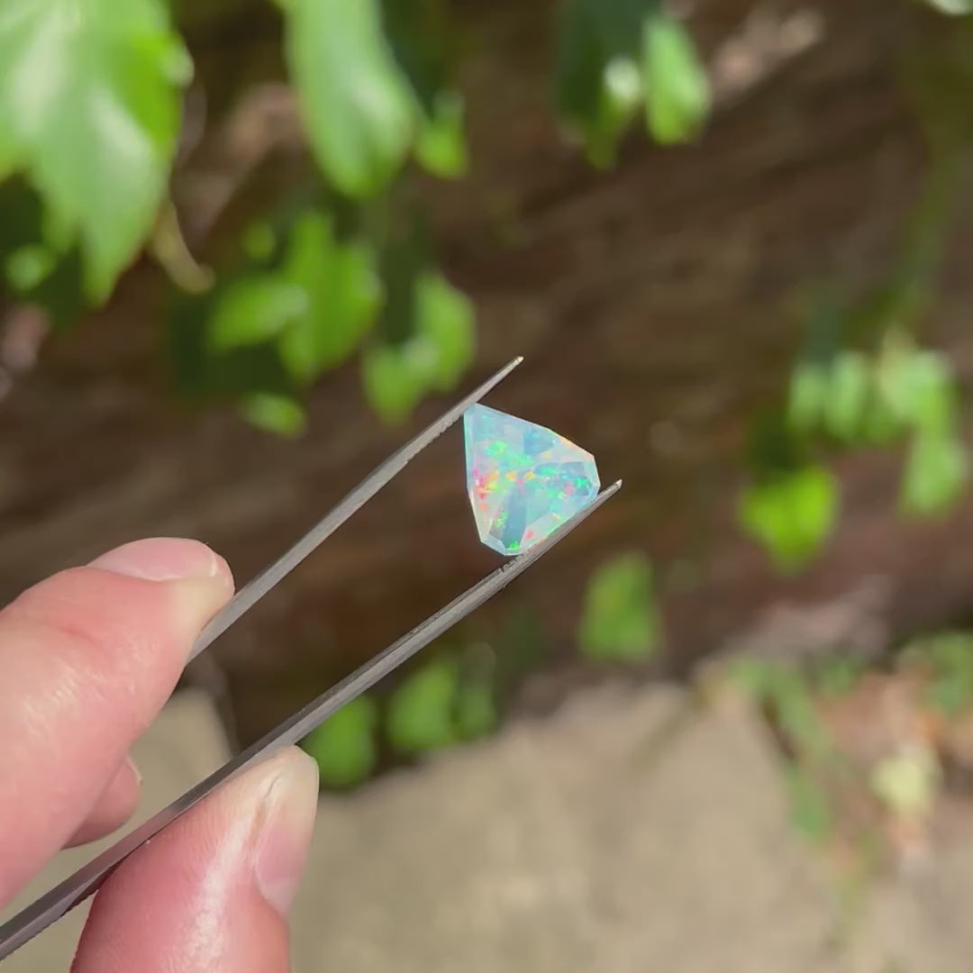 Faceted Shield Cut Opal 5.56cts