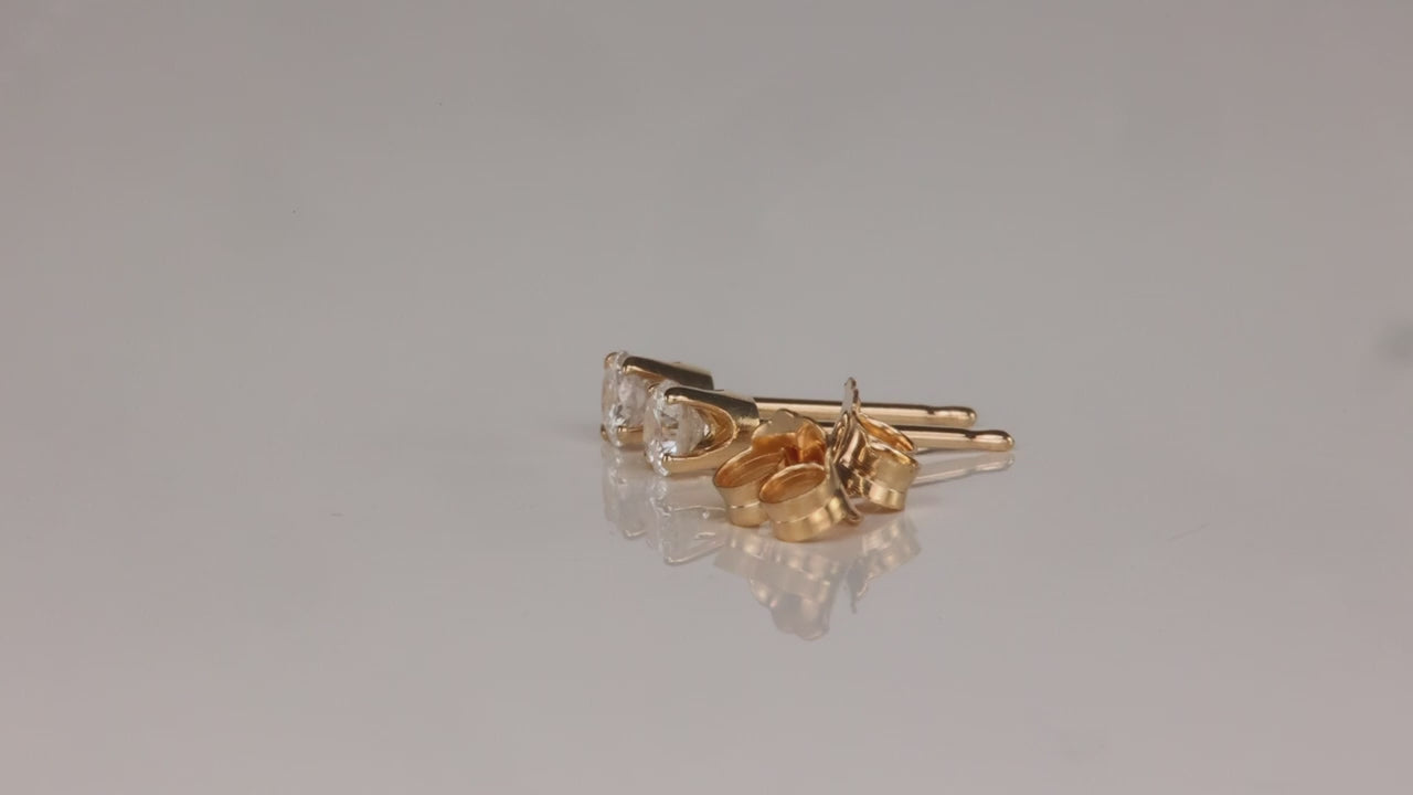 14K Yellow Gold Diamond Stud Earrings .25cts