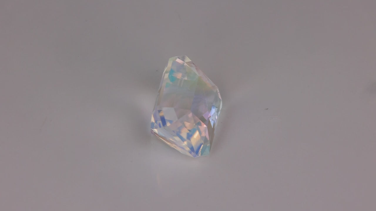 Emerald Cut Rainbow Moonstone 6.76 Carats