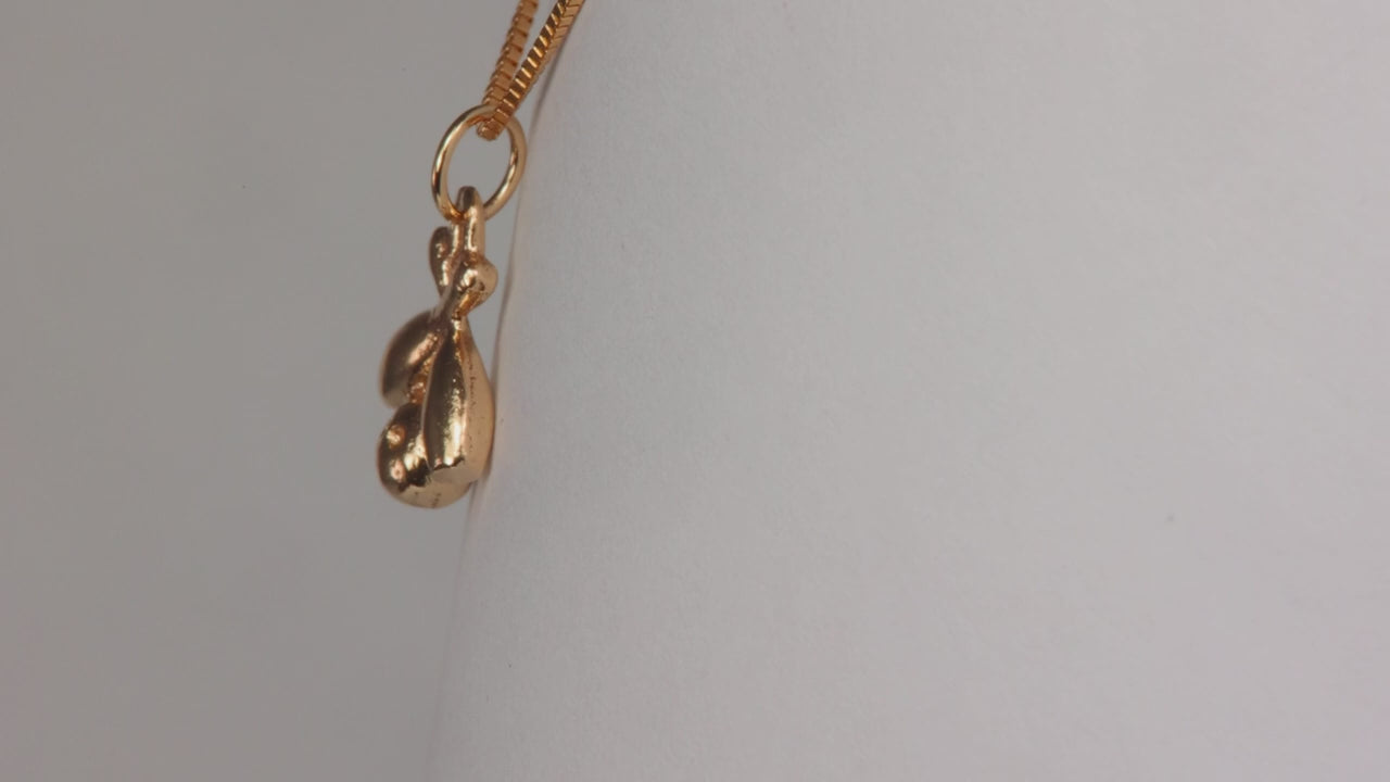 14K Yellow Gold Bowling Pins and Ball Pendant/Charm