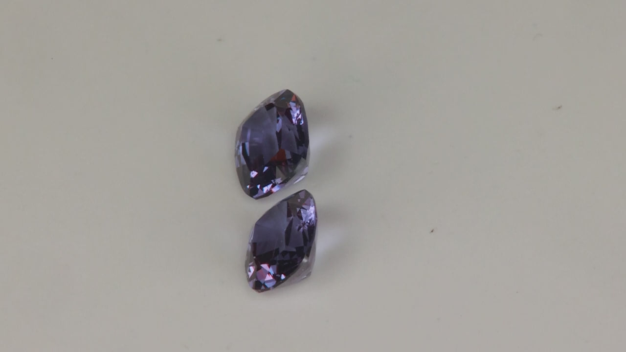 Pair of Antique Cushion Cut Color Change Garnets .96cttw