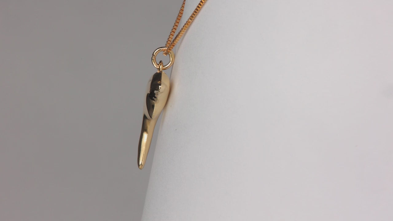 14K Yellow Gold Jumping Dolphin Pendant