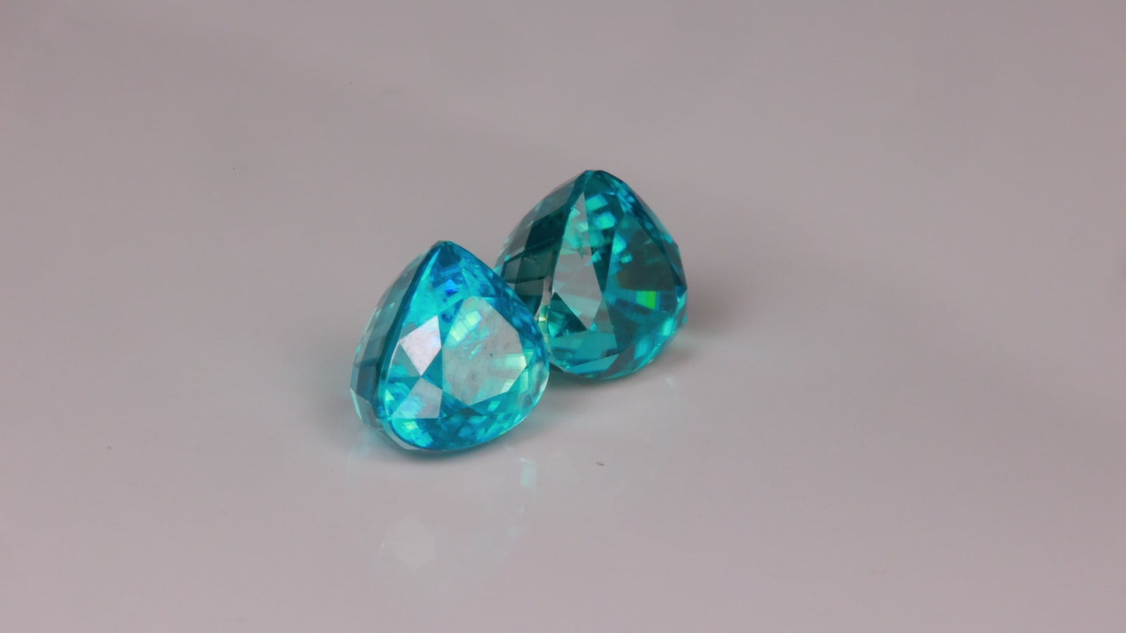 Pair of Shield Cut Blue Zircons 11.44 Carats