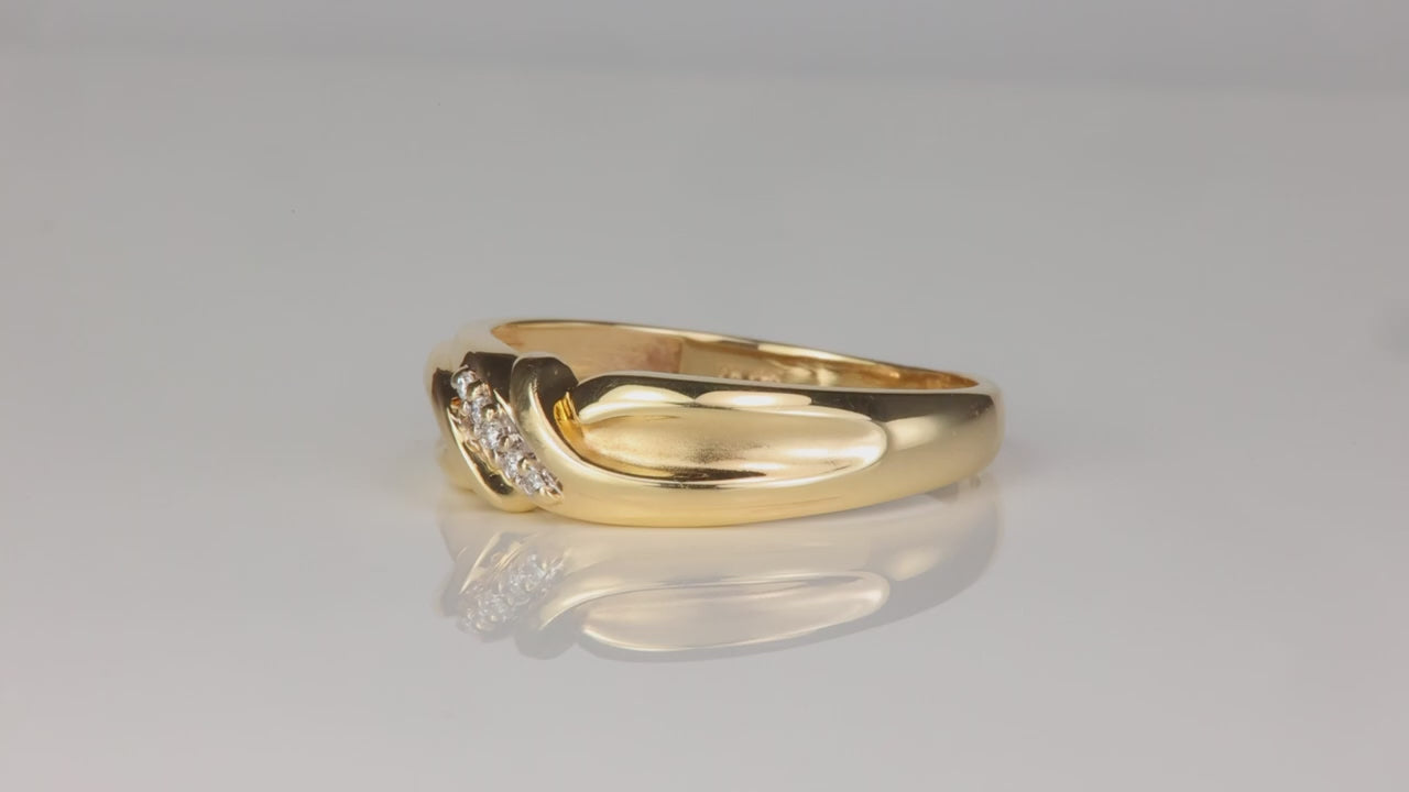 14K Yellow Gold Diamond Accented Band