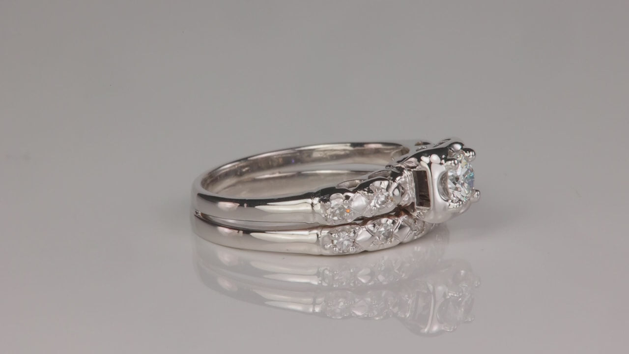 14K White Gold Diamond Wedding Set .36cttw