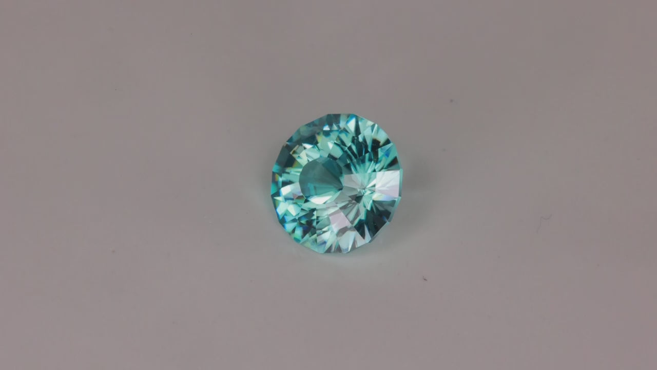Round Brilliant Cut Blue Zircon From Cambodia 3.96 Carats