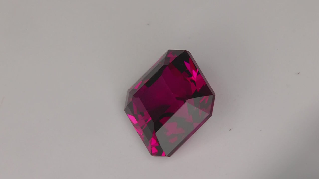 Barion Style Emerald Cut Rhodolite Garnet 4.28 Carats