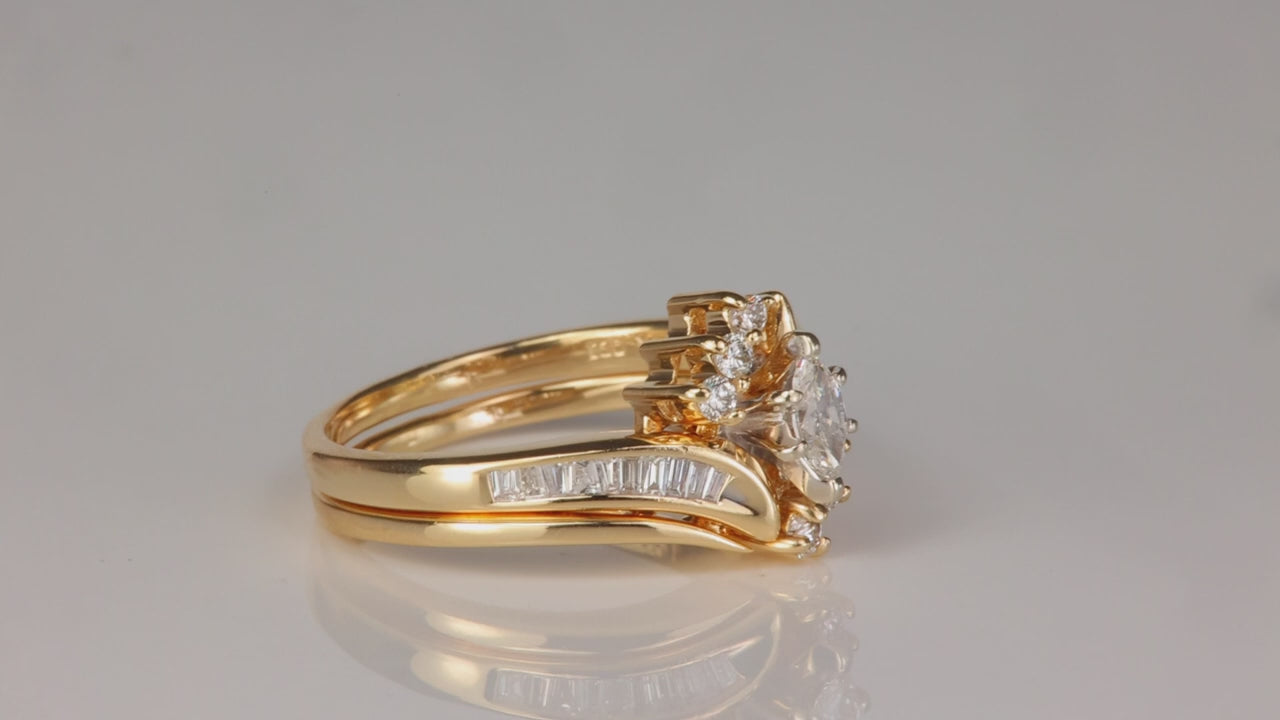 14K Yellow Gold Diamond Wedding Set .60cttw