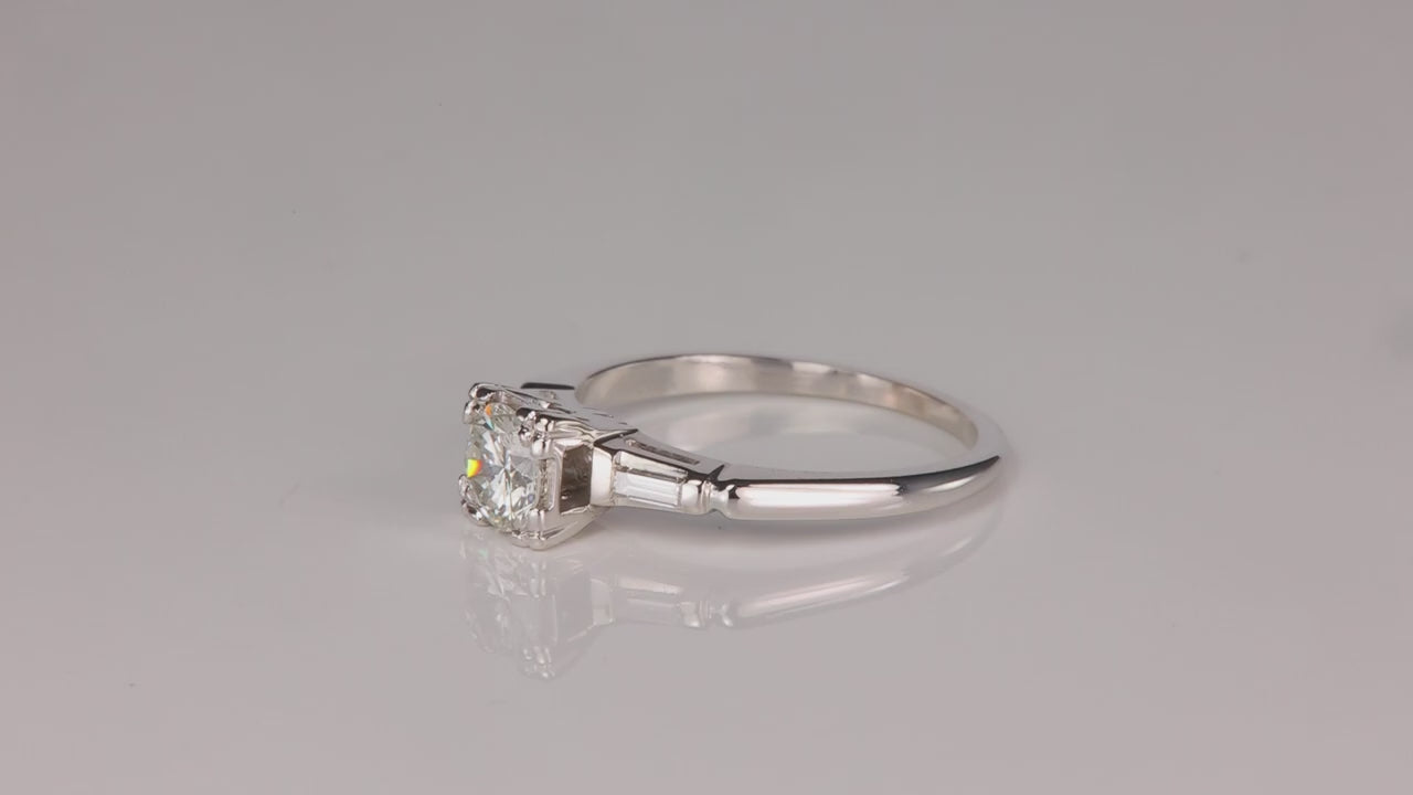 14K White Gold Diamond Ring .51 Carats