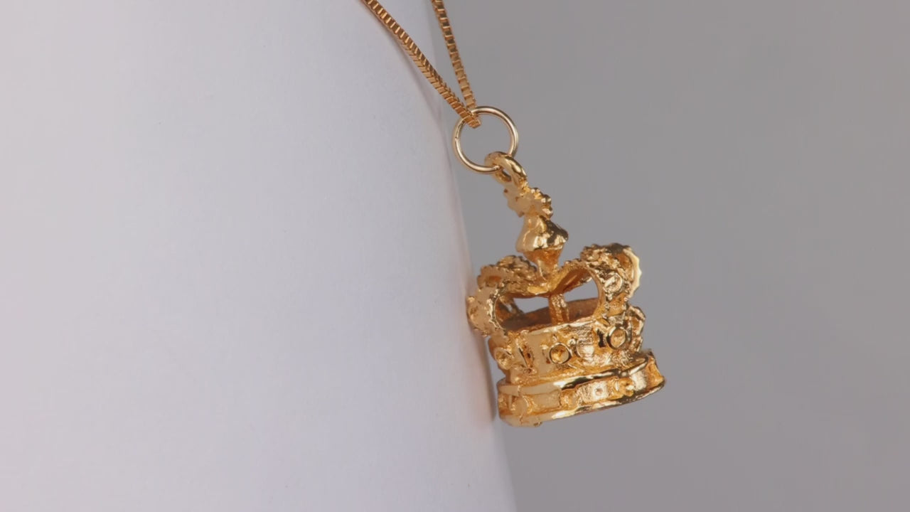 9K Yellow Gold Crown Pendant/Charm
