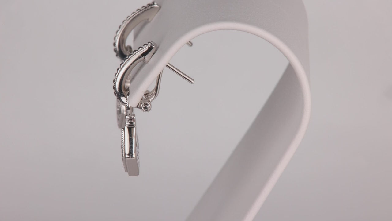 Sterling Silver and Diamond Hinged Back Earrings .15cts