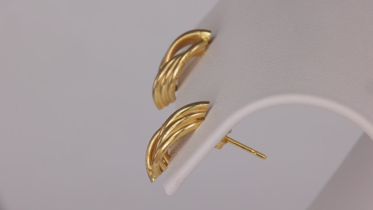 14K Yellow Gold Tubular Twist Earrings