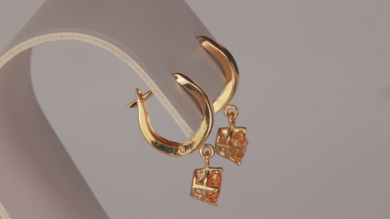 14K Yellow Gold Precious Topaz Huggie Hoops 1.30cts