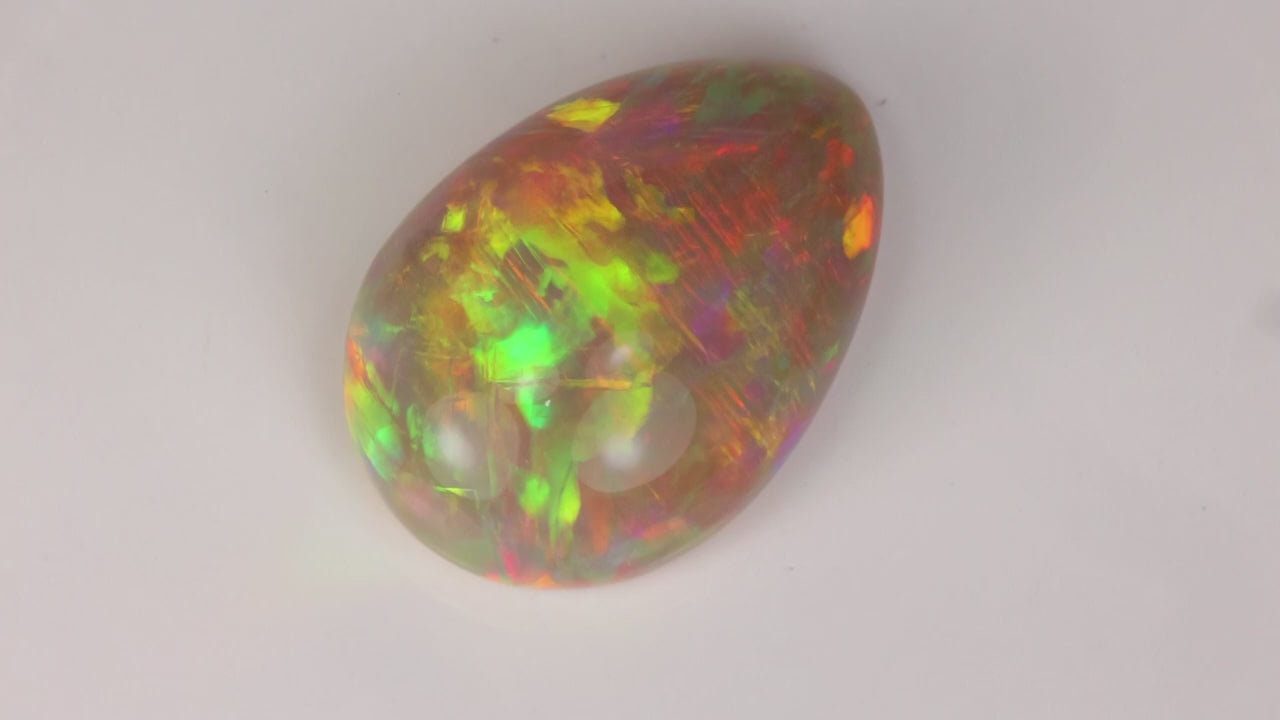 Pear Shape Cabochon Cut Opal From Ethiopia 21.04 Carats