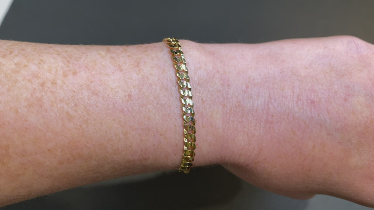 14K Yellow Gold Curb Link Bracelet