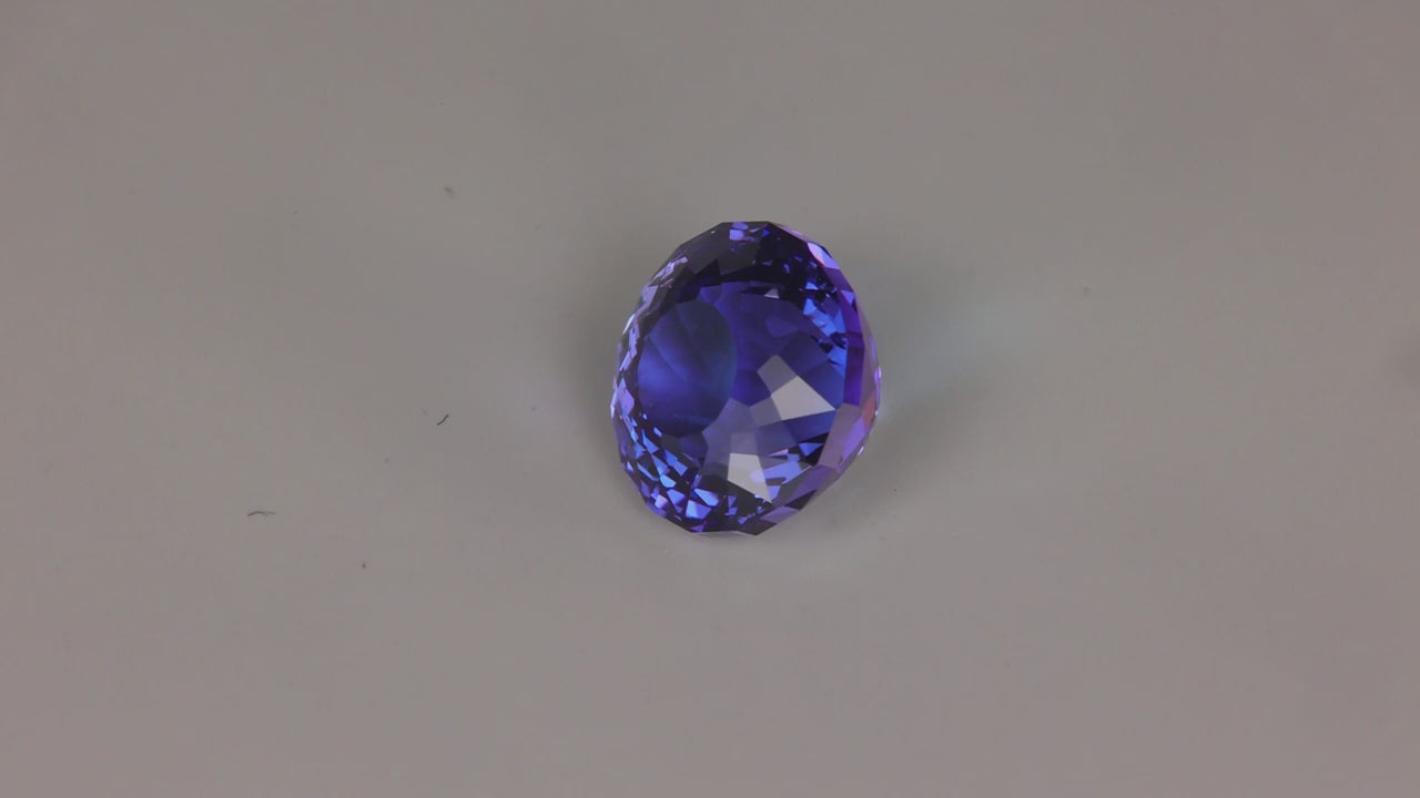 Round Portuguese Cut Steely Blue Tanzanite 5.19 Carats