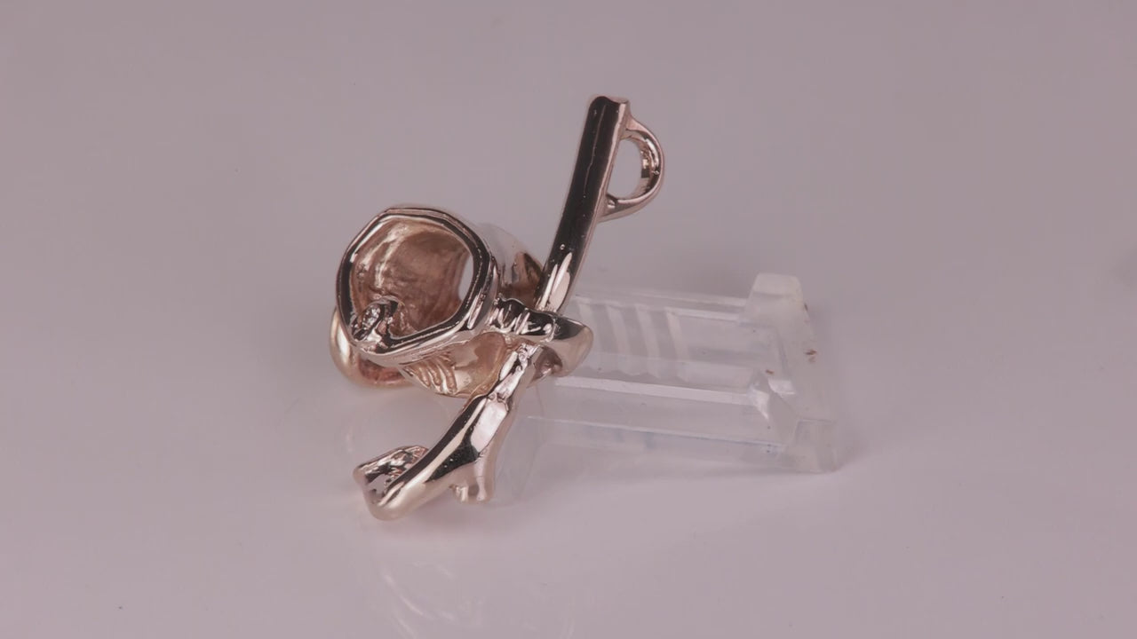 14K White Gold Snorkel Pendant With Diamond Accent