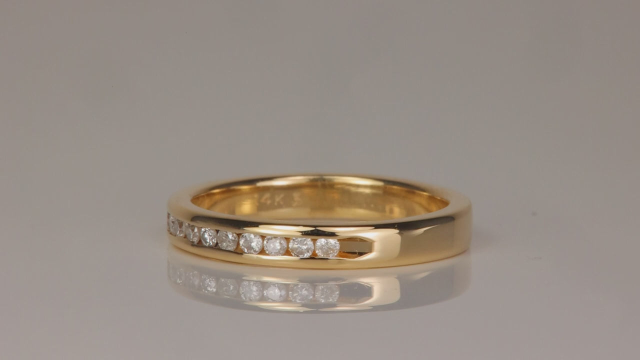 14K Yellow Gold Channel Set Diamond Band .17cts