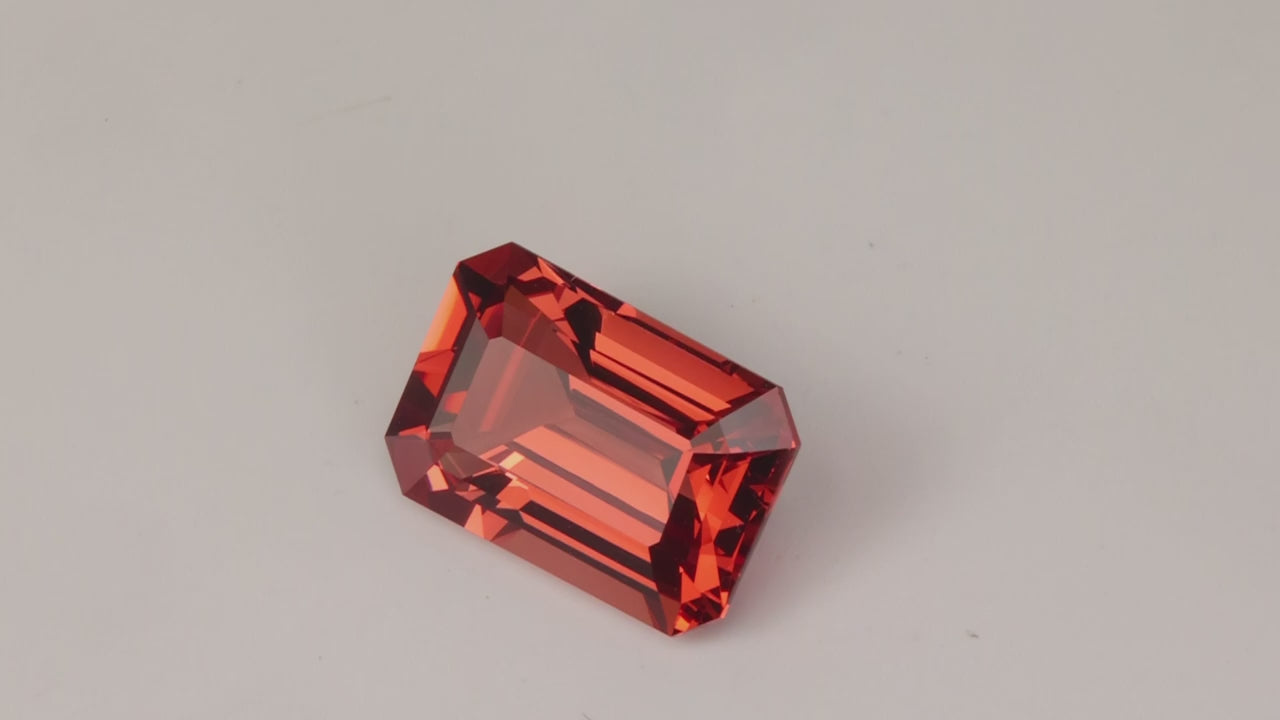 Emerald Cut Malaya Garnet From Tanzania 6.23cts