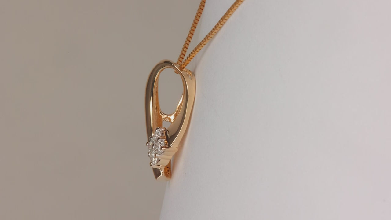 14K Yellow Gold Diamond Slide Pendant .12cts