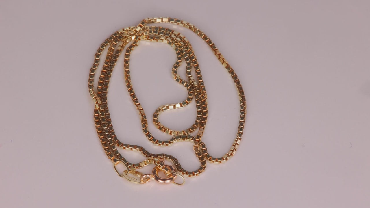 14K Yellow Gold Box Link Chain 15"