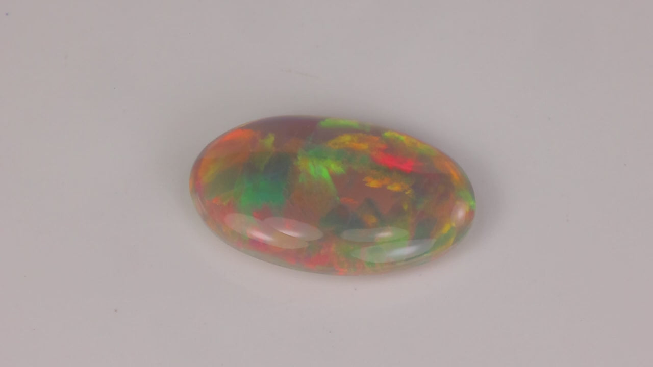 Oval Cabochon Cut Semi Black Opal 6.96 Carats