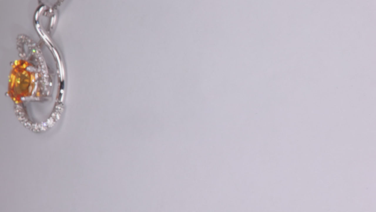 14K White Gold And Sapphire Pendant 1.27 Carats