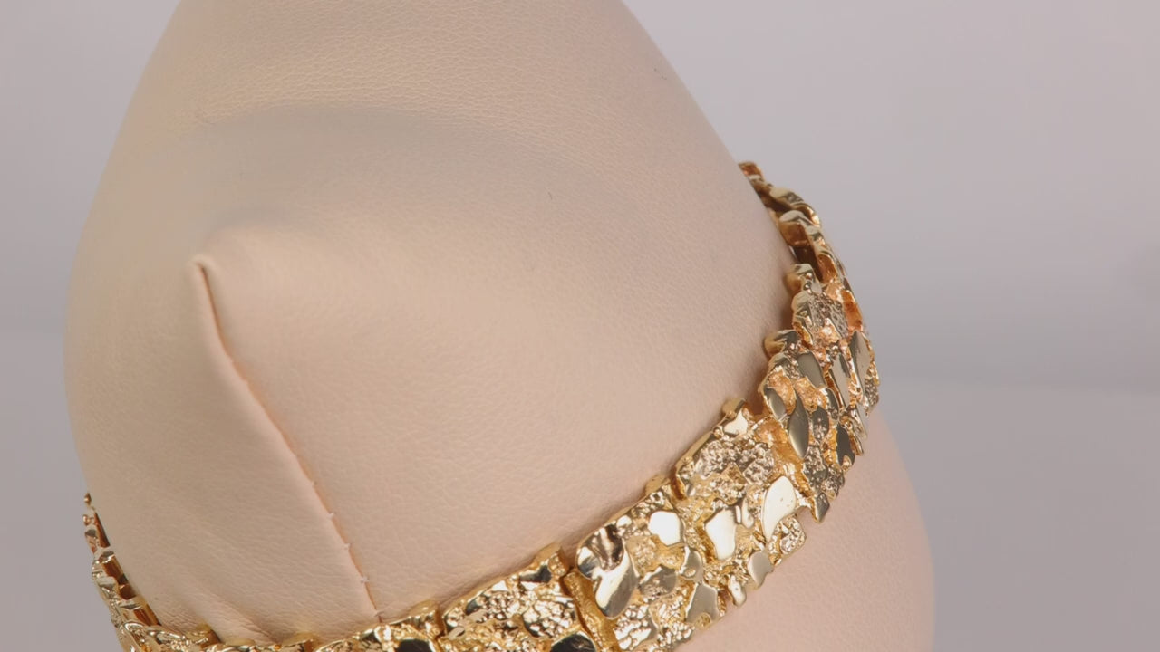 14K Yellow Gold Nugget Style Bracelet 7"*