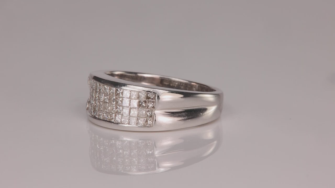 14K White Gold Princess Cut Diamond Ring .75cts