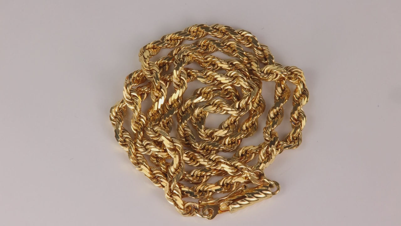 14K Yellow Gold Rope Chain 17"