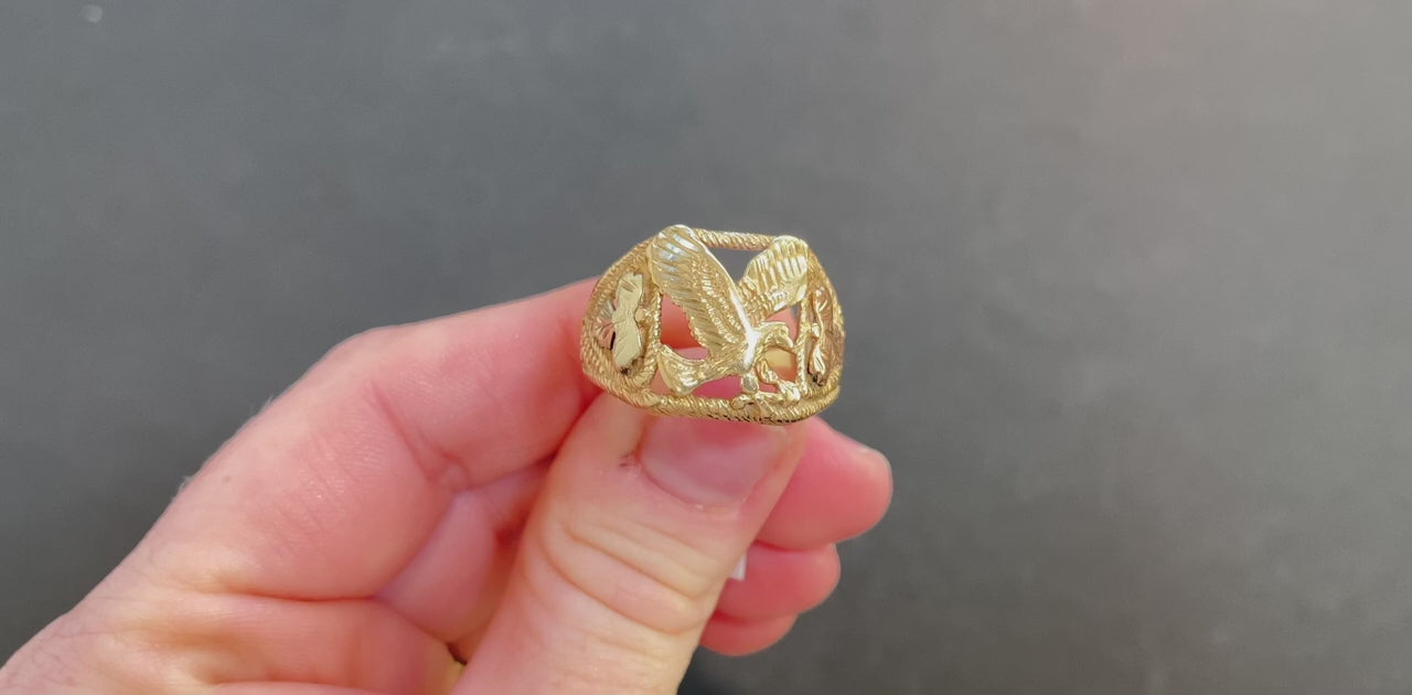 10K Yellow Gold Gentleman's Eagle Signet Ring