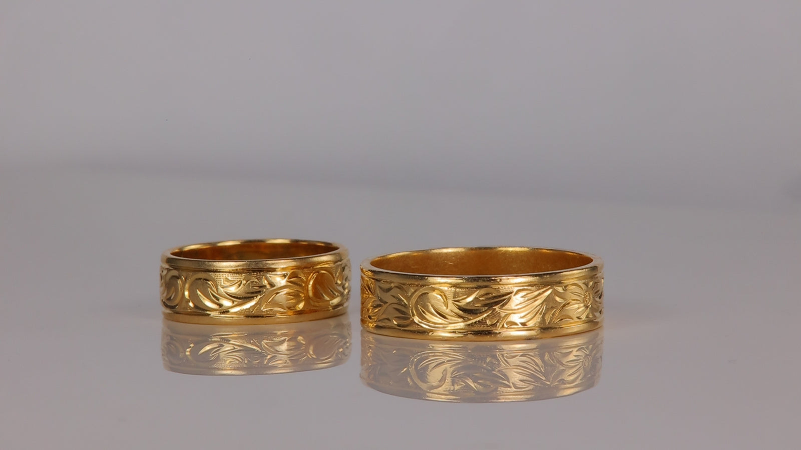 14K Yellow Gold Band Set