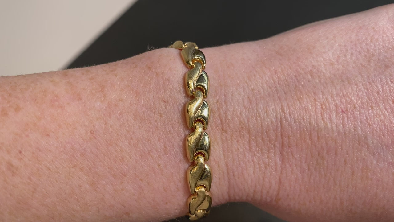 14K Yellow Gold Italian Fancy Link Bracelet