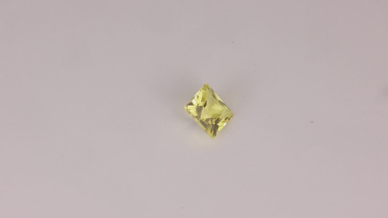 Princess Cut Yellow Sapphire From Madagascar .93cts