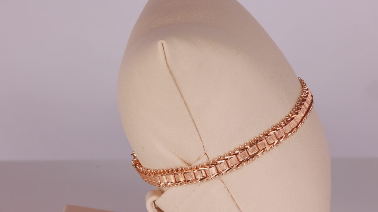 14K Rose Gold Fancy Link Bracelet 7"