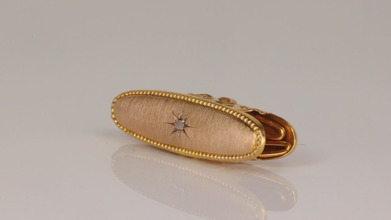 10K Yellow Gold Diamond Accented Tie Clip